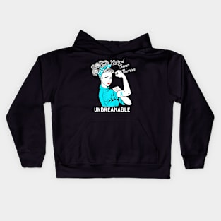 Cervical Cancer  Unbreakable  Awareness Kids Hoodie